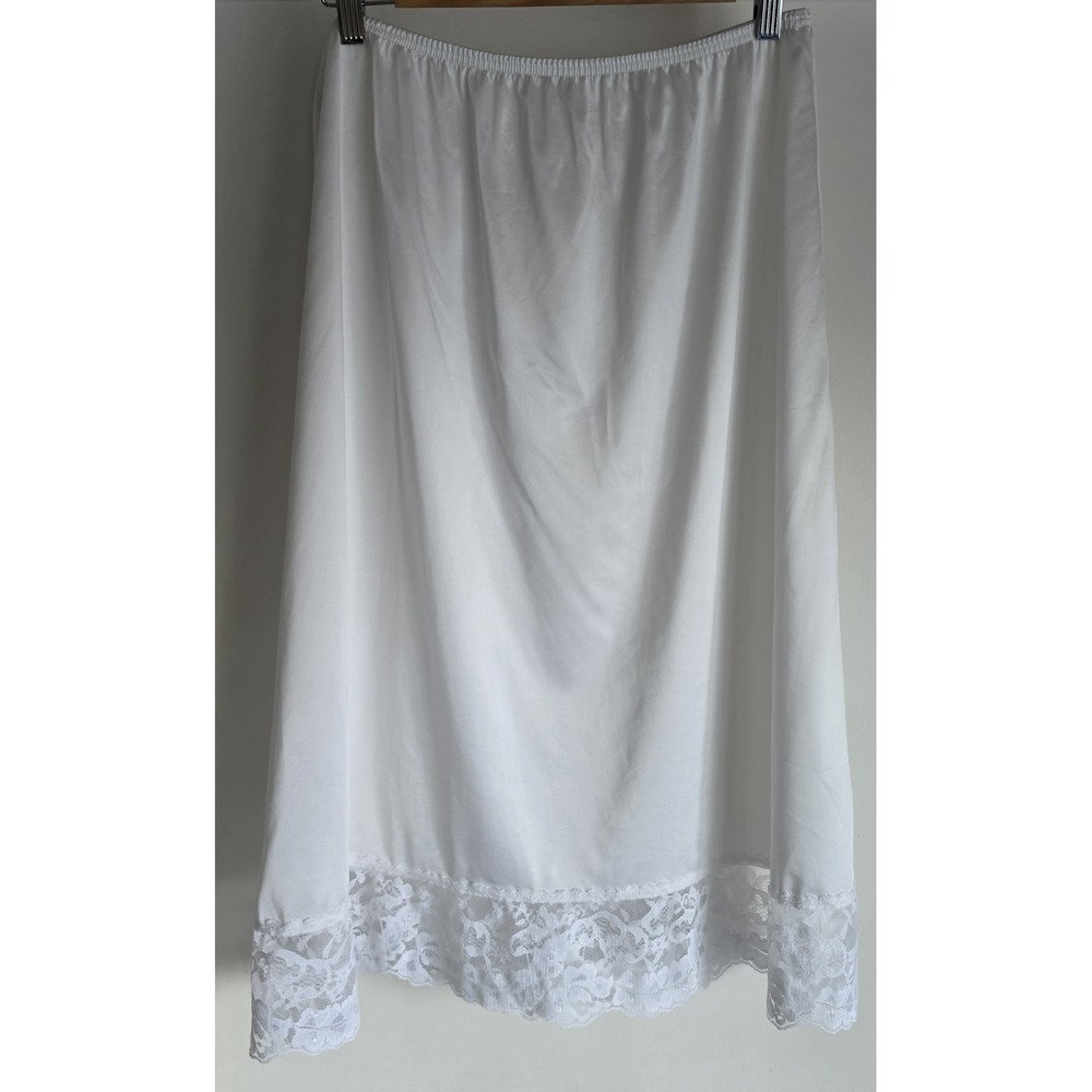 Vassarette Slip 2XL White Half Women Skirt Liner Petticoat Lace